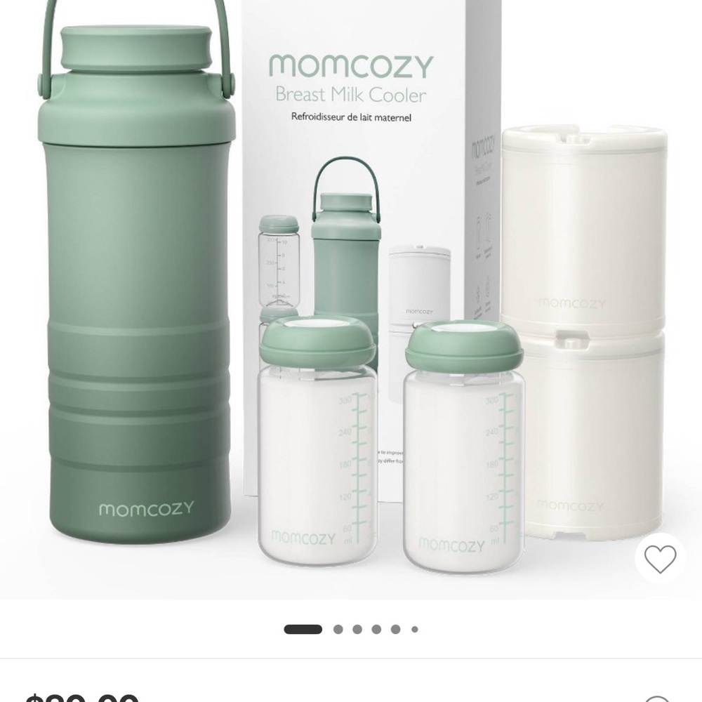Momcozy Green and White Breast Milk Cooler Set